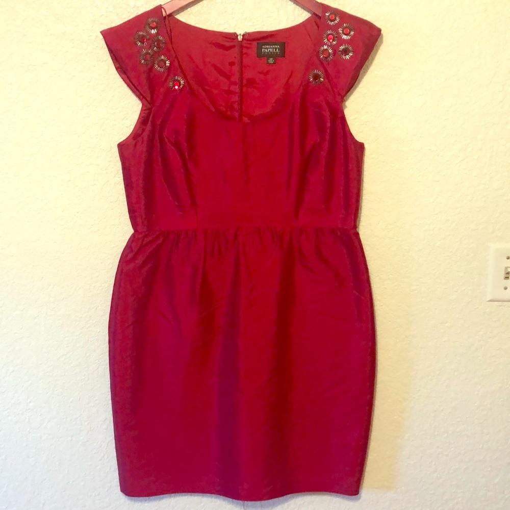 Red, fitted formal dress (14 petite)